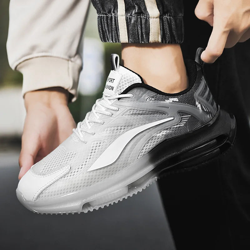 Sports Sneakers Men Thick-soled Comfortable Lace-up Running Shoes Men Lightweight Breathable Anti-slip Mesh Casual Shoes Men