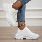 Fashion Woman Platform Casual Sneakers Breathable Mesh Flats Vulcanize Running Walking Shoes Chunky Sports Sneaker
