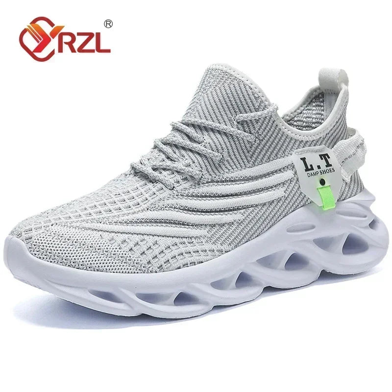 YRZL Men’s Breathable Mesh Running Shoes – Lightweight Outdoor Athletic Sneakers for Jogging, Tennis and Walking