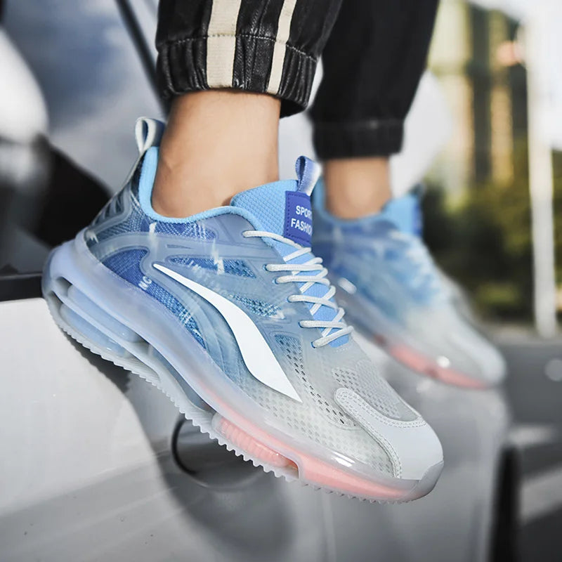 Sports Sneakers Men Thick-soled Comfortable Lace-up Running Shoes Men Lightweight Breathable Anti-slip Mesh Casual Shoes Men