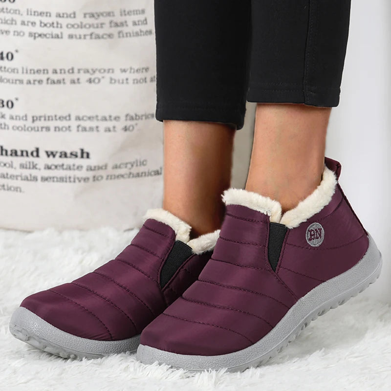 Warm Slip-On Snow Sneakers for Women – Winter Sports Footwear