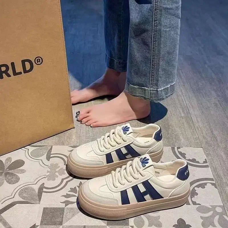 Spring Summer White Sneakers for Women – Lightweight, Anti-Slip Casual Sport Shoes with Comfortable Flat Sole