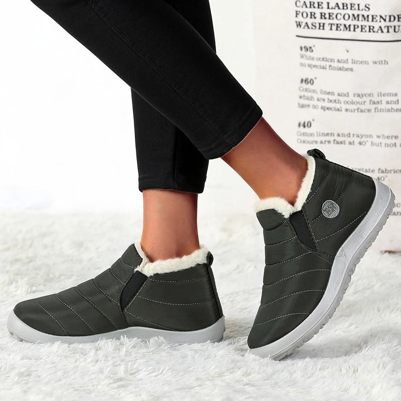 Warm Slip-On Snow Sneakers for Women – Winter Sports Footwear