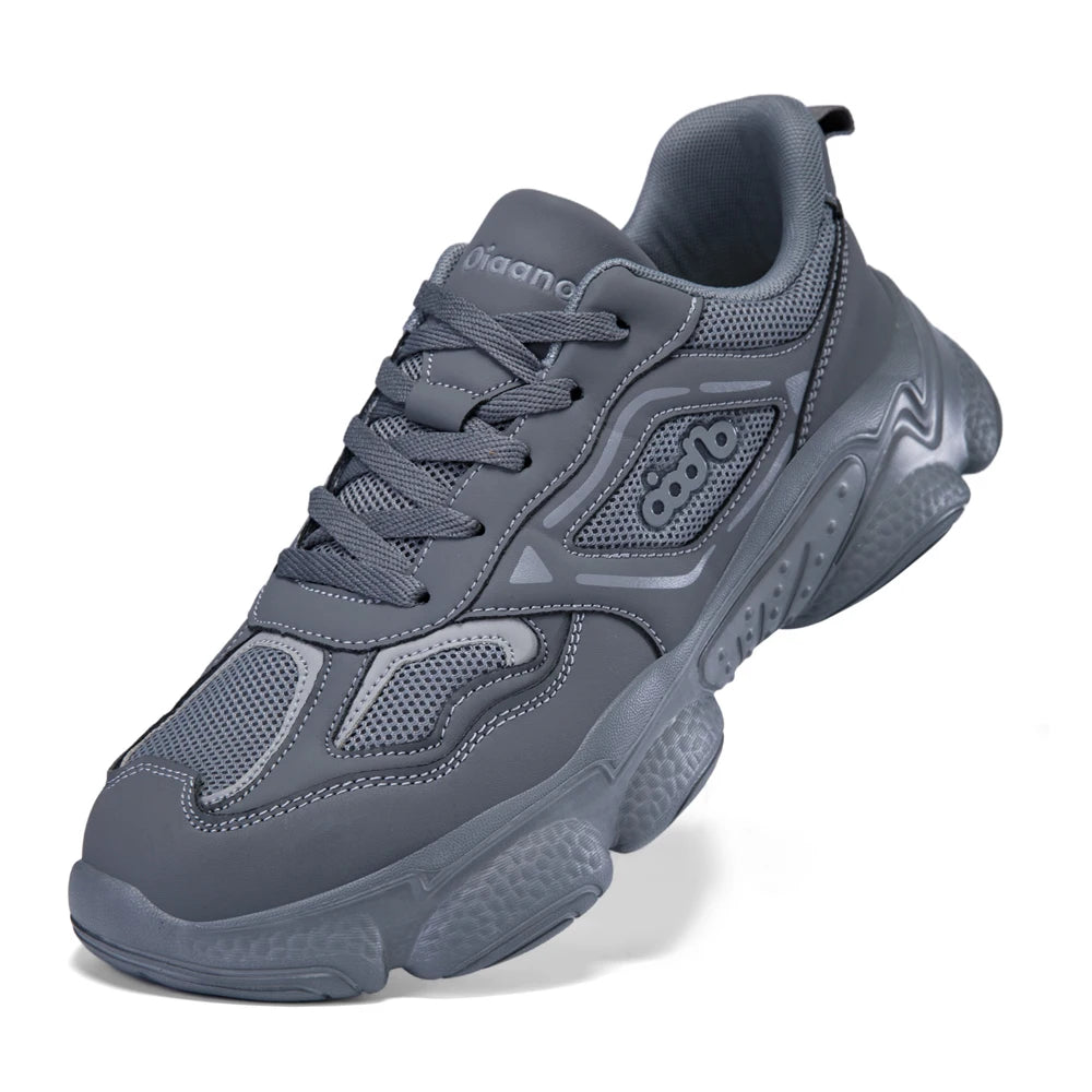 Oiaano Unisex Wide Toe Barefoot Running Shoes – Leather and Breathable Mesh Minimalist Casual Sneakers