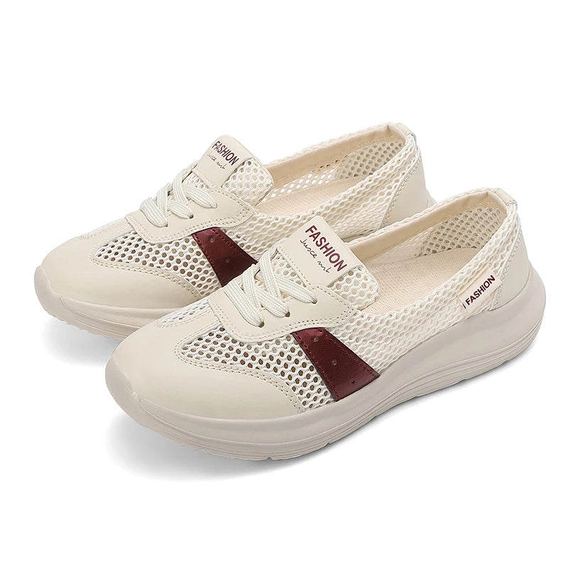 Women’s Summer Mesh Running Shoes – Lightweight, Elastic, Cushioned Casual Footwear with Balanced Support