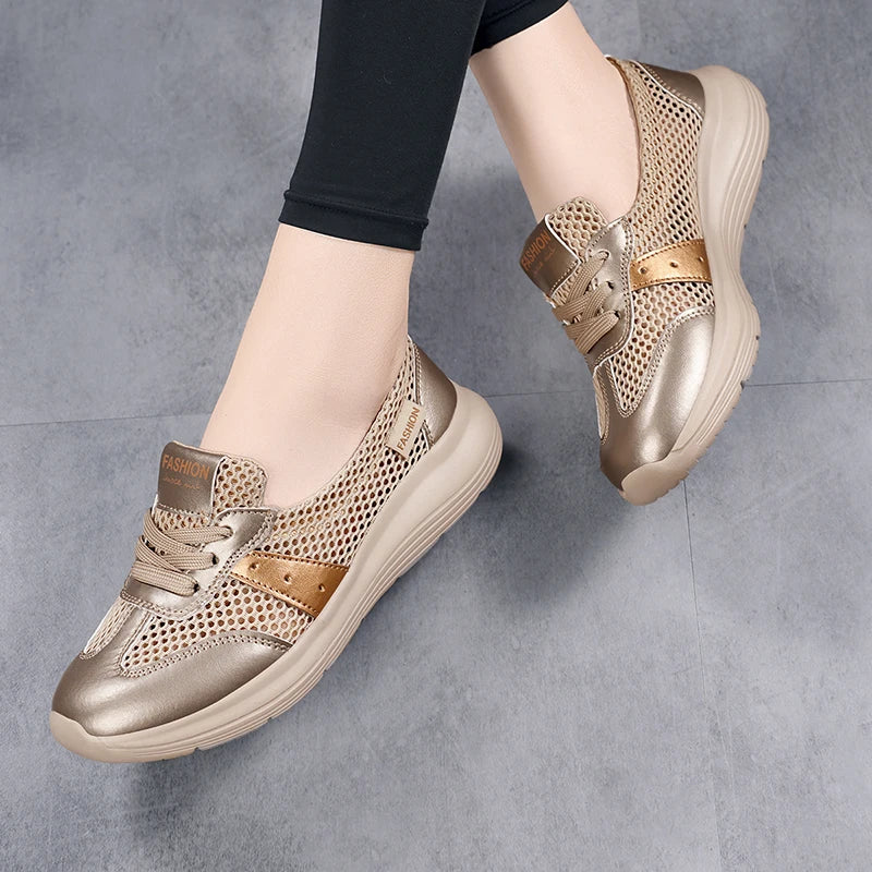 Women’s Summer Mesh Running Shoes – Lightweight, Elastic, Cushioned Casual Footwear with Balanced Support