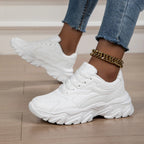 Fashion Woman Platform Casual Sneakers Breathable Mesh Flats Vulcanize Running Walking Shoes Chunky Sports Sneaker