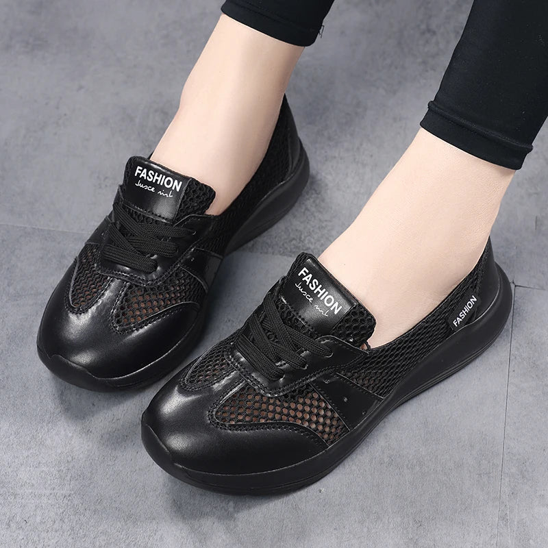 Women’s Summer Mesh Running Shoes – Lightweight, Elastic, Cushioned Casual Footwear with Balanced Support