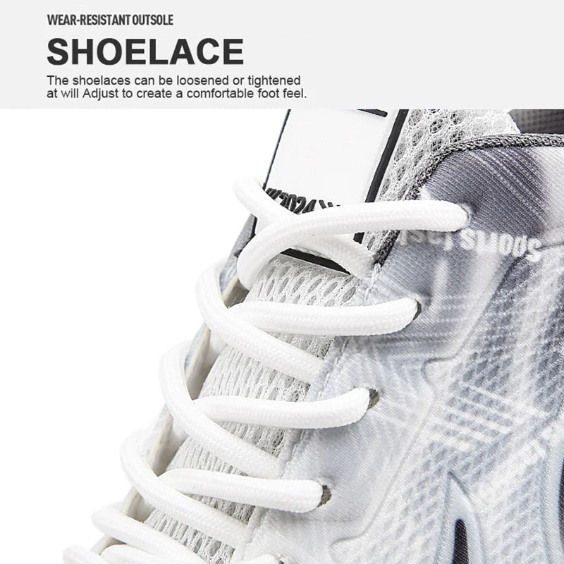 Unisex Lightweight Mesh Running Shoes – Breathable, Comfortable Flat Tennis Sneakers for Men and Women