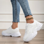 Fashion Woman Platform Casual Sneakers Breathable Mesh Flats Vulcanize Running Walking Shoes Chunky Sports Sneaker