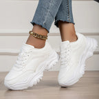 Fashion Woman Platform Casual Sneakers Breathable Mesh Flats Vulcanize Running Walking Shoes Chunky Sports Sneaker