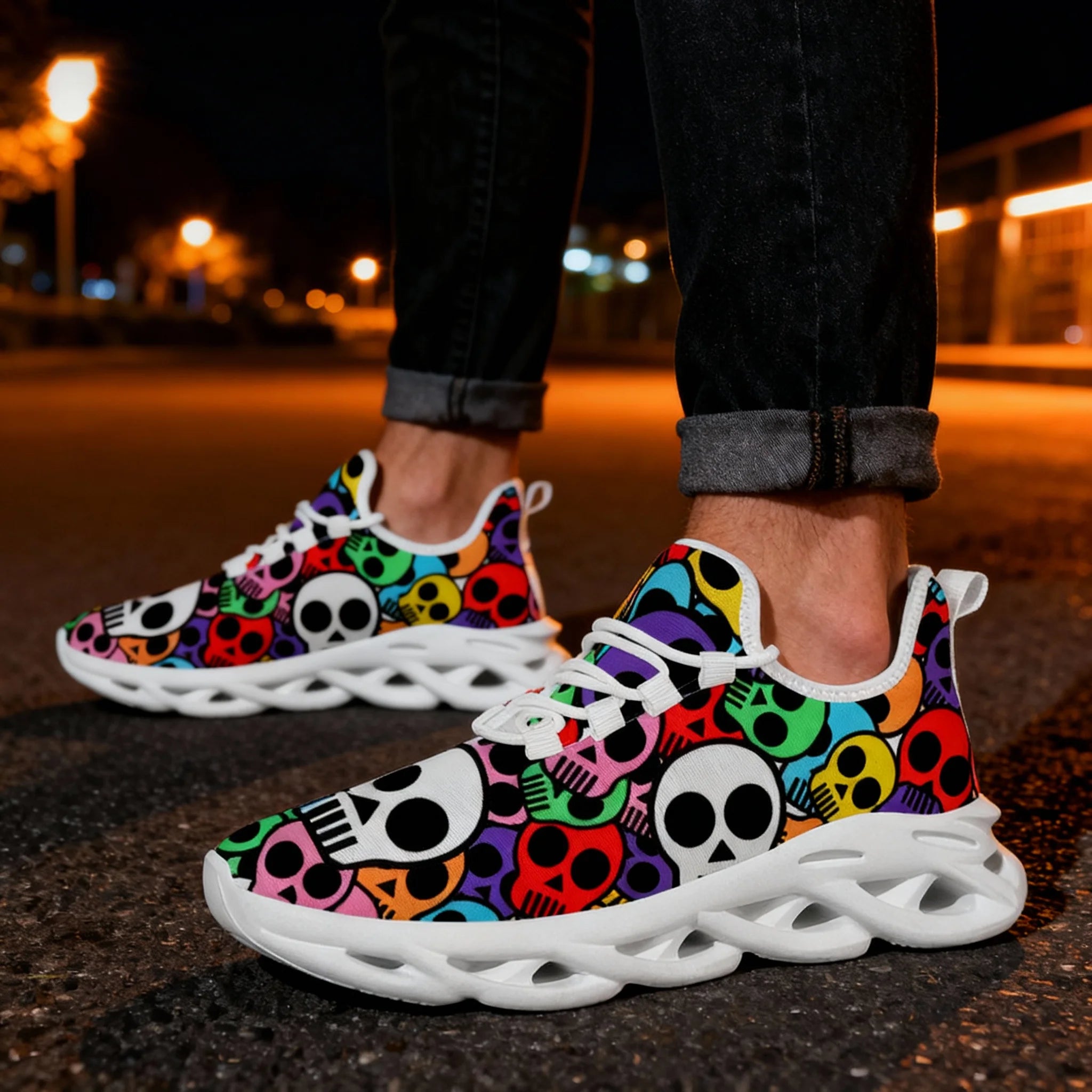 Unisex Fashion Platform Running Sneakers – Ideal for Halloween and Casual Wear