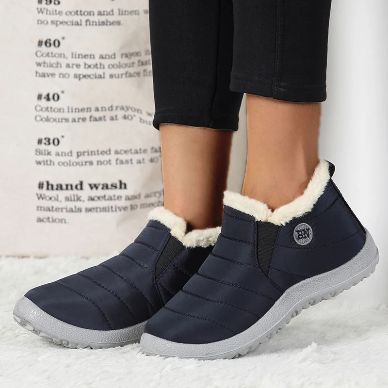 Warm Slip-On Snow Sneakers for Women – Winter Sports Footwear