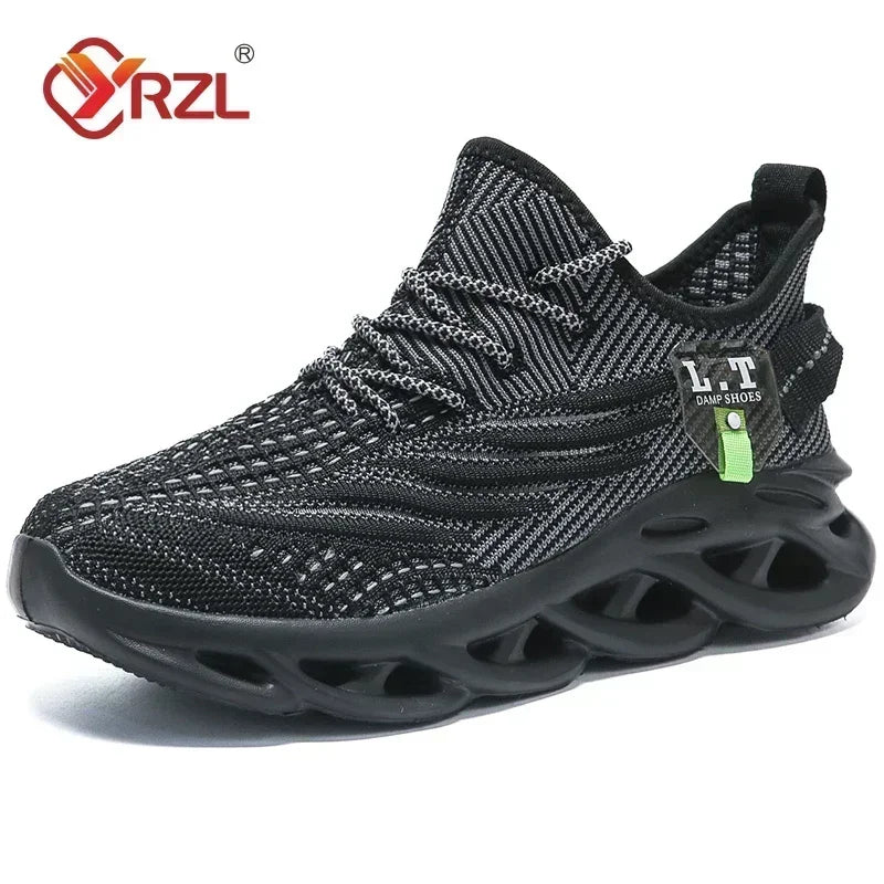 YRZL Men’s Breathable Mesh Running Shoes – Lightweight Outdoor Athletic Sneakers for Jogging, Tennis and Walking